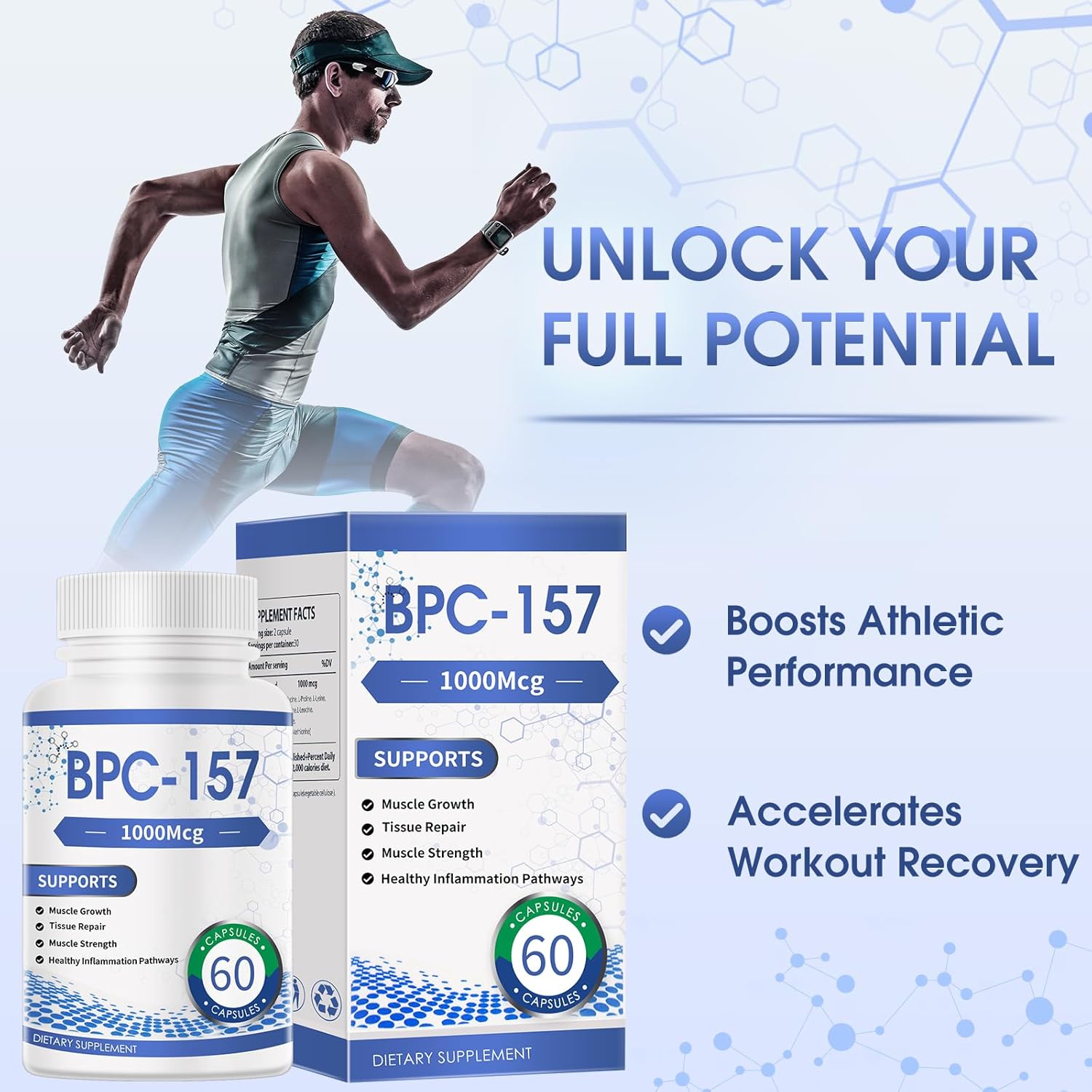 High-Potency B Vitamin Supplement, 180 Capsules, 1000 mcg, Pack of 3