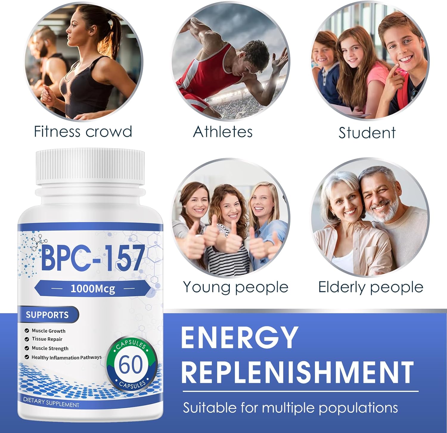 High-Potency B Vitamin Supplement, 180 Capsules, 1000 mcg, Pack of 3