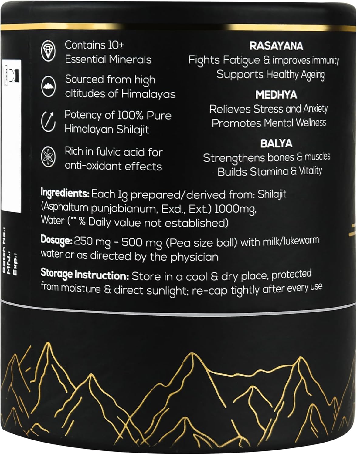 High Potency Bargad Pure Himalayan Shilajit Resin for Men & Women | Lab Tested Gold Grade 100% Pure Shilajit with Fulvic Acid & 85+ Trace Minerals | Energy Boost & Immune Support | 30 Gm