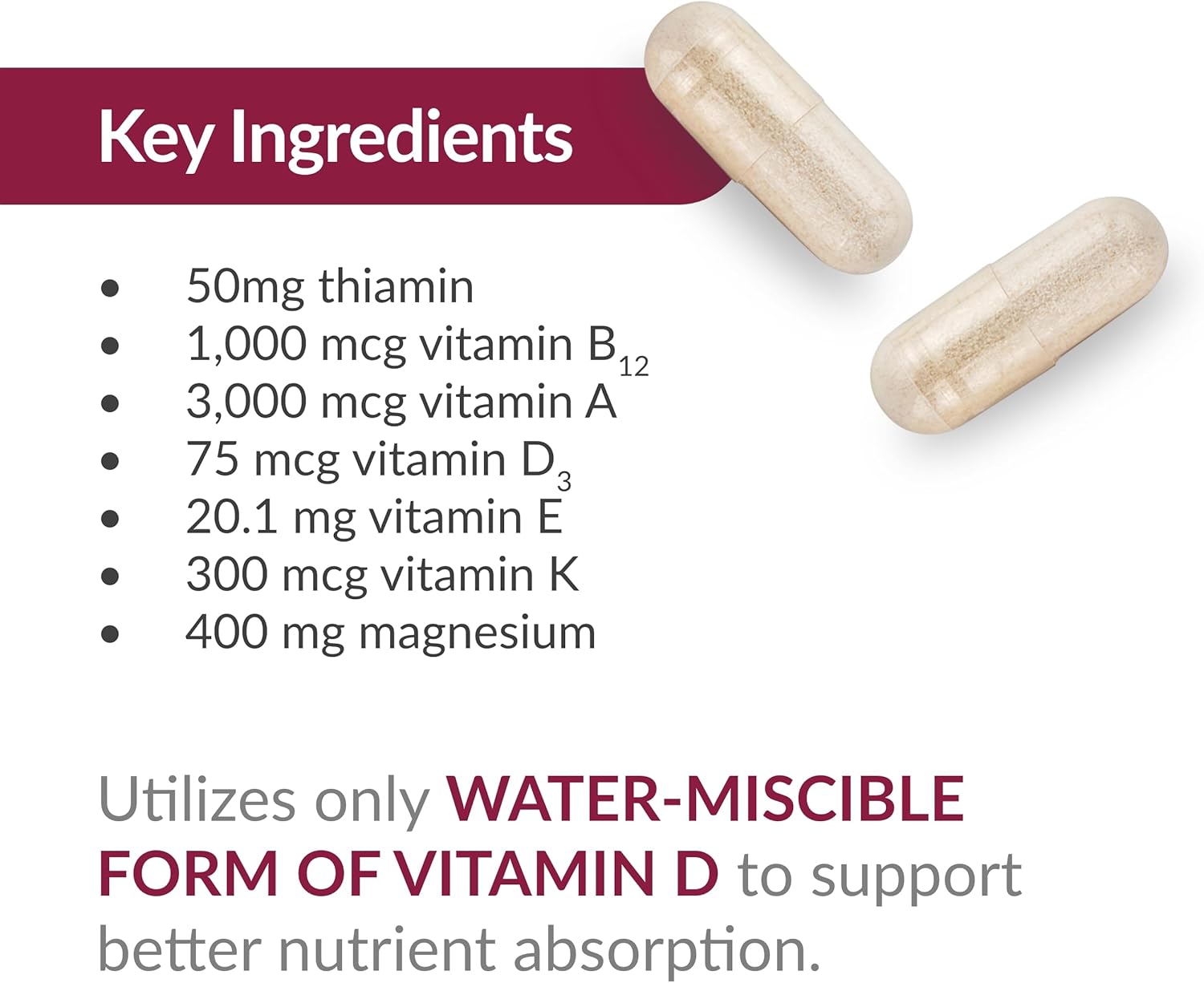 High Potency Bariatric Advantage Ultra Multi Multivitamin Capsules Without Iron - Specifically Designed for Bariatric Surgery Patients - Includes Calcium, Vitamin C, and More - 270 Capsules