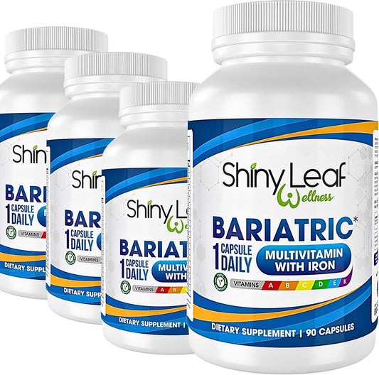 High Potency Bariatric Multivitamin with Iron - 45mg Iron, 360 Capsules, Post WLS Support for Gastric Sleeve, Bypass, and Mini Bypass, Daily Vitamins for Women and Men, 1 Year Supply