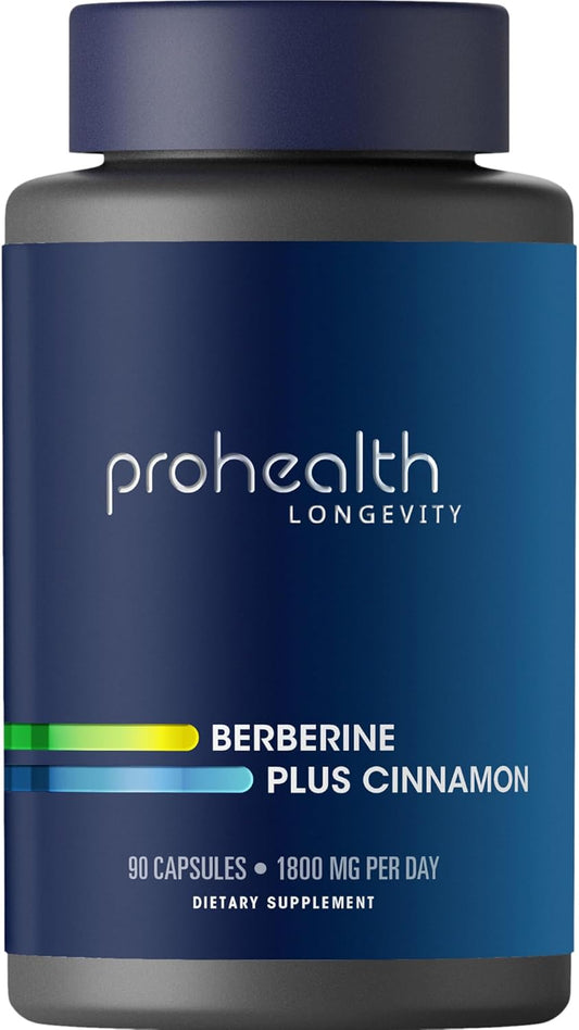 High-Potency Berberine Plus Cinnamon Capsules - 600mg per Serving | Supports Healthy Aging, Metabolism, Gut Health & Cholesterol | Third-Party Tested