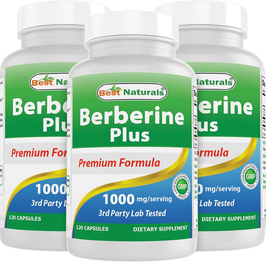 High Potency Berberine Supplement - 1000mg per Serving - 360 Capsules (3 Pack) - Best Naturals