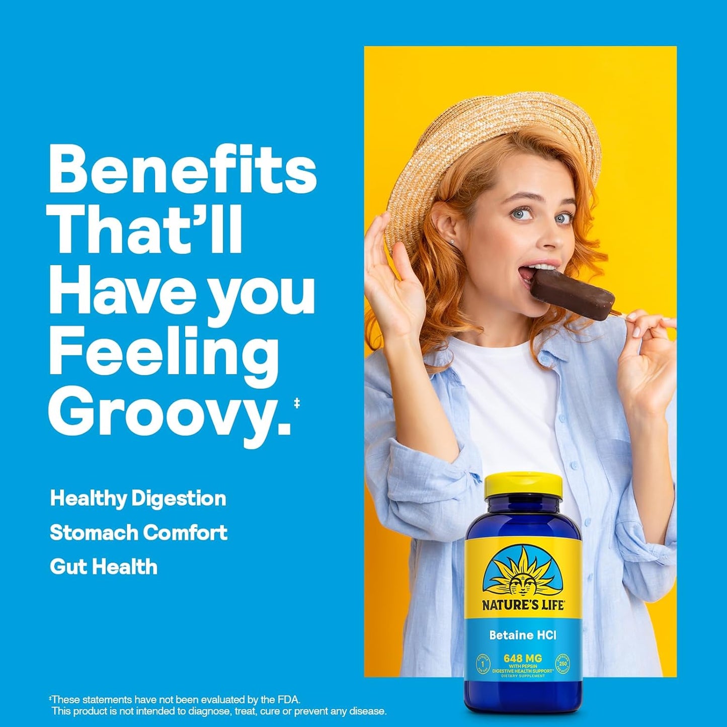 High Potency Betaine HCL with Pepsin Capsules - Digestive Enzymes for Gut Health Support - Hydrochloric Acid Supplement for Digestive Health - 250 Servings, 60-Day Guarantee