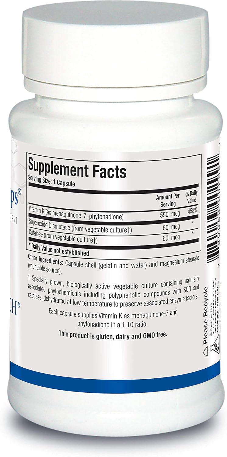 High Potency Biotics Research Bio K Forte Caps with Vitamin K1 & MK 7 - 60 Capsules