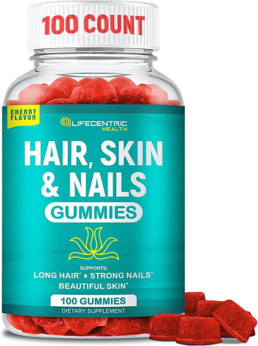 High Potency Biotin Gummies for Hair, Skin, & Nails | Tasty Vitamins for Women, Men, & Kids | Gluten Free Hair Growth Supplement