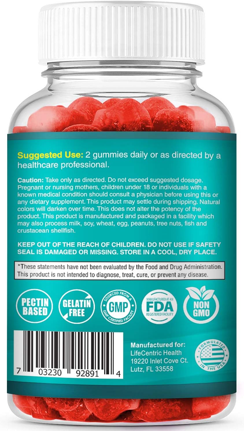 High Potency Biotin Gummies for Hair, Skin, & Nails | Tasty Vitamins for Women, Men, & Kids | Gluten Free Hair Growth Supplement
