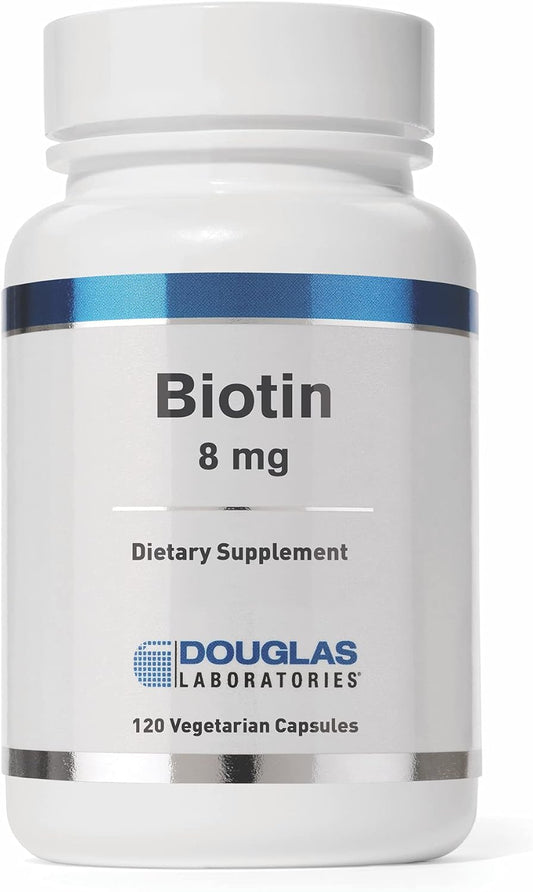 High Potency Biotin Supplement 8 mg | Vitamin B7 for Enzyme Support & Nerve Health | 120 Capsules by Douglas Laboratories