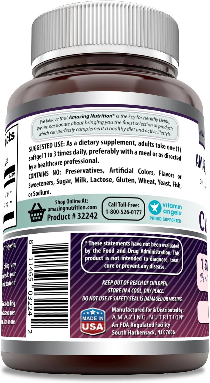High Potency Black Currant Softgels with GLA - 1500mg, 100 Count - Non-GMO & Gluten Free