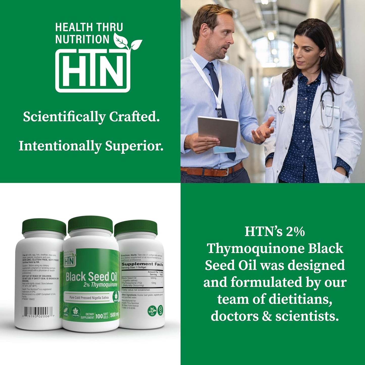 High Potency Black Seed Oil Softgels 500mg - Pure Cold Pressed, Organic, Non-GMO - 100 Count - 3rd Party Tested for Quality