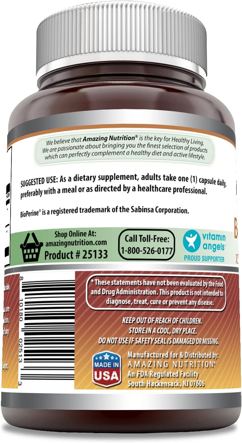 High Potency Boswellia Extract with Bioperine 600mg, 120 Capsules - Non-GMO & Gluten Free Supplement, Made in USA by Amazing Nutrition