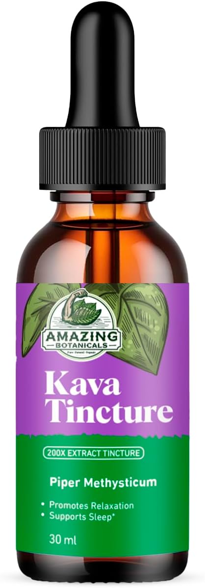 High-Potency Botanicals Kava Kava Tincture - Natural Calm & Relaxation Supplement - 70% Kavalactones Extract - 30,000 mg - 1 FL oz/30ml