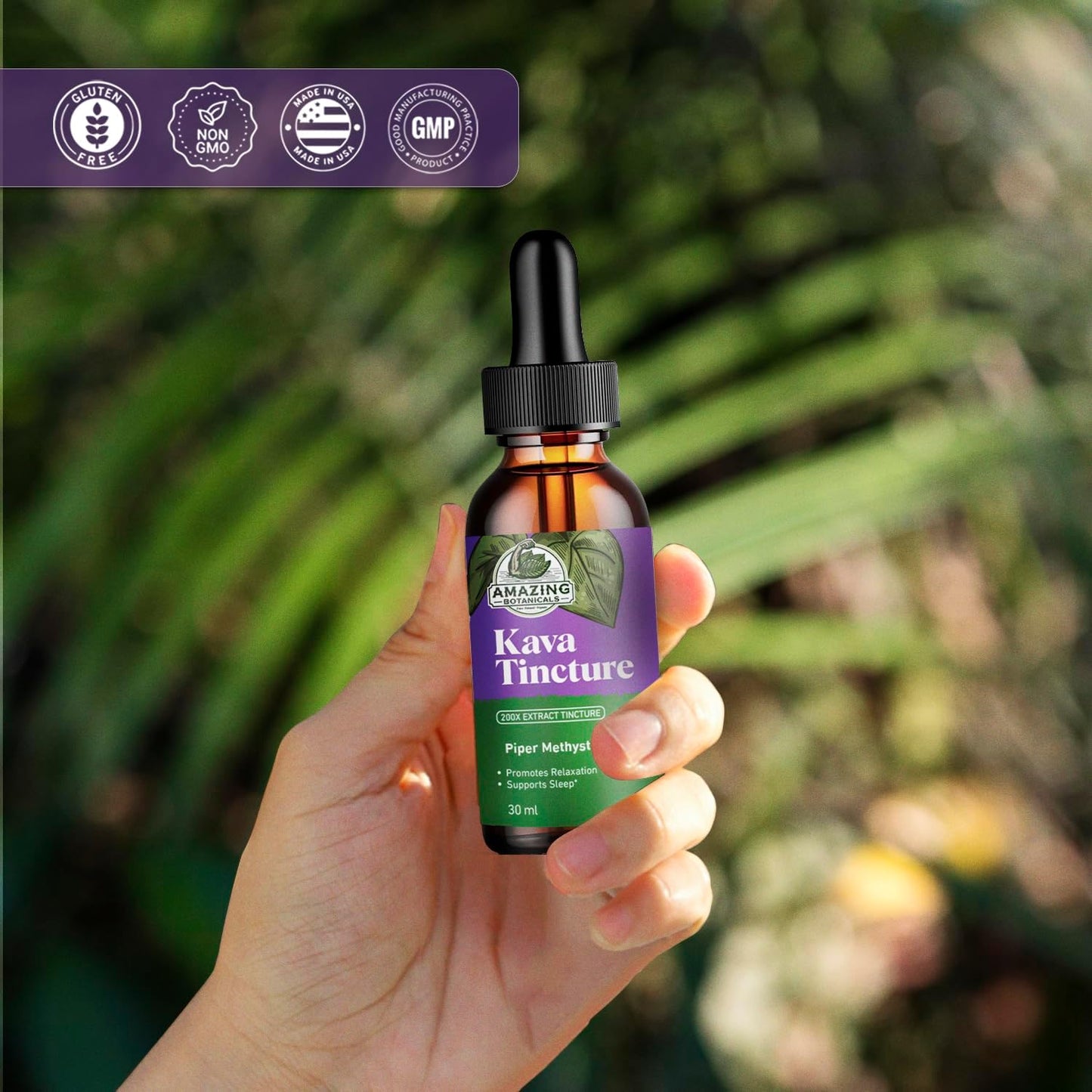 High-Potency Botanicals Kava Kava Tincture - Natural Calm & Relaxation Supplement - 70% Kavalactones Extract - 30,000 mg - 1 FL oz/30ml