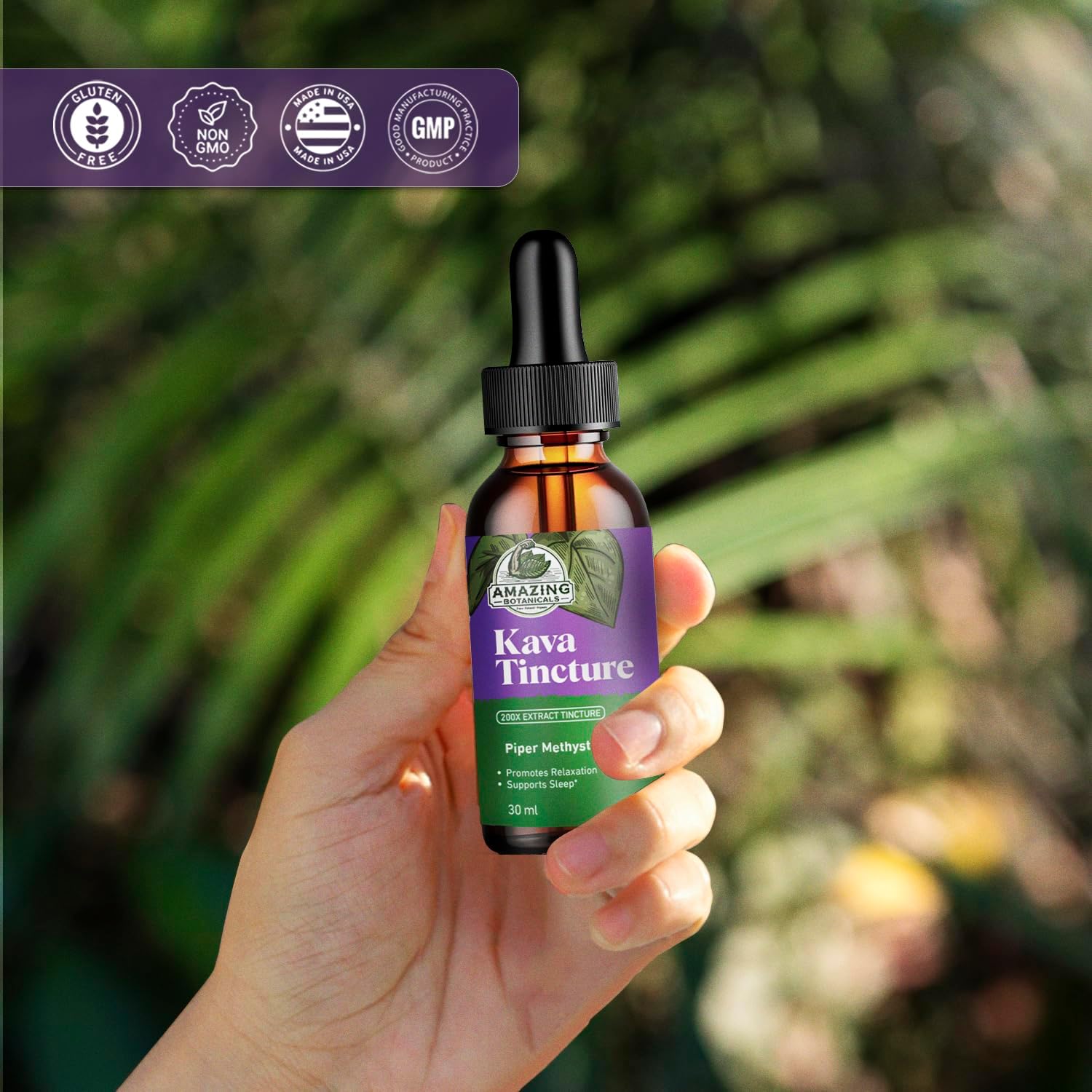 High-Potency Botanicals Kava Kava Tincture - Natural Calm & Relaxation Supplement - 70% Kavalactones Extract - 30,000 mg - 1 FL oz/30ml