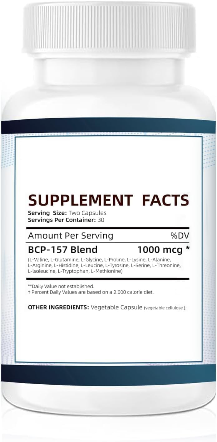 High Potency BPC-157 Pro 1000mcg Capsules - New Protective Compound 157 Supplement - Gluten-Free, 60 Caps