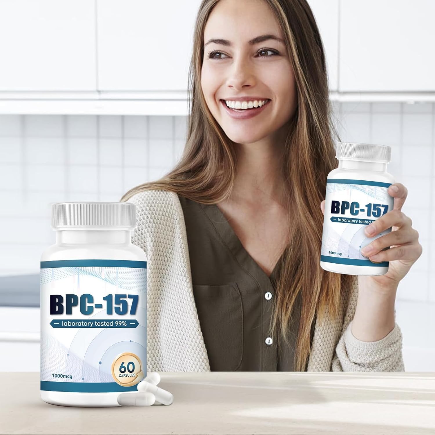 High Potency BPC-157 Pro 1000mcg Capsules - New Protective Compound 157 Supplement - Gluten-Free, 60 Caps