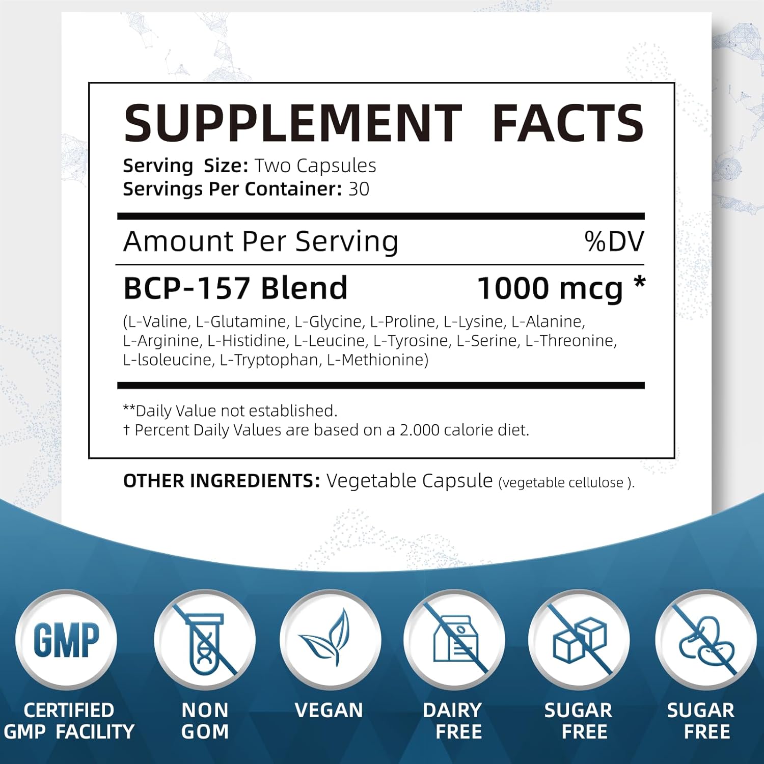 High Potency BPC-157 Supplement for Muscle & Workout Recovery - 60 Capsules, 1000 mcg - Research Proven Quality