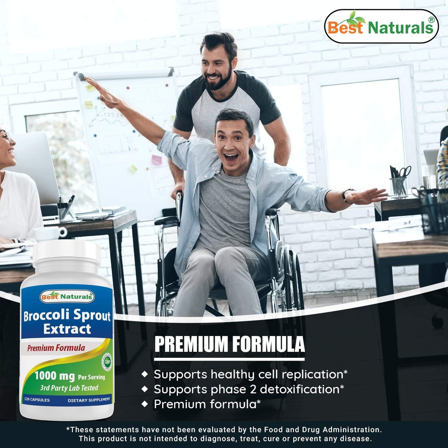 High-Potency Broccoli Sprouts Extract and Berberine Supplement - 1000mg Each, Natural Antioxidant and Metabolism Support