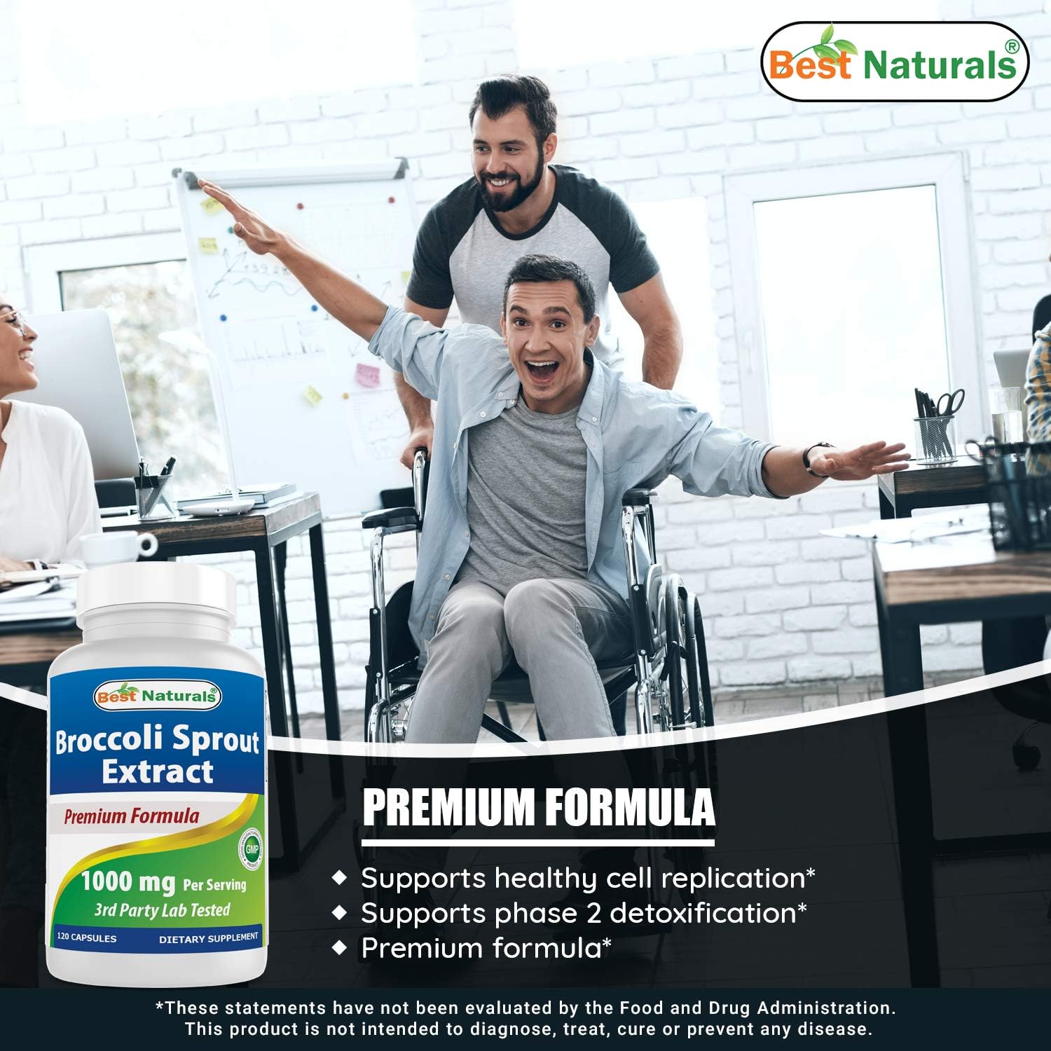 High-Potency Broccoli Sprouts Extract and Berberine Supplement - 1000mg Each, Natural Antioxidant and Metabolism Support