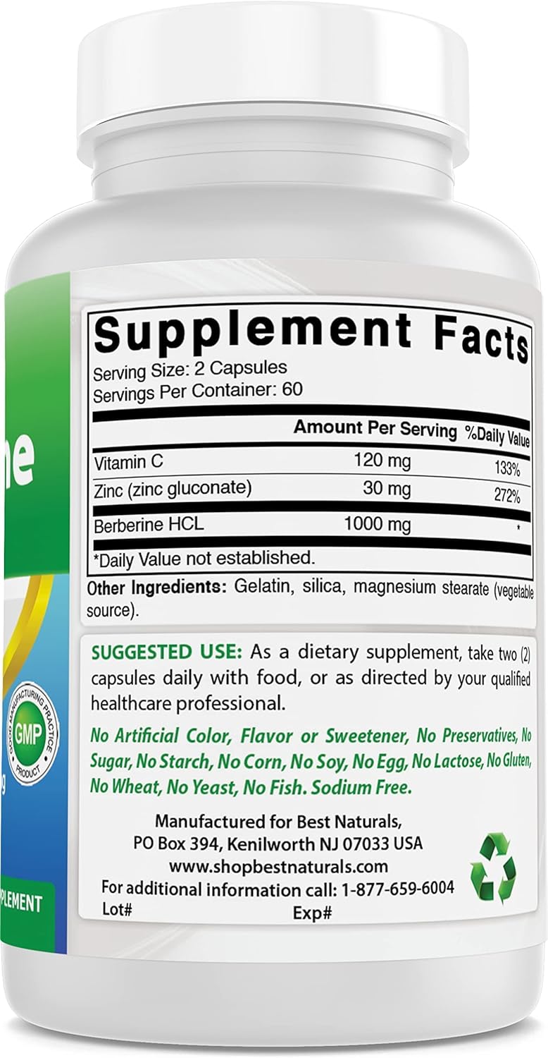 High-Potency Broccoli Sprouts Extract and Berberine Supplement - 1000mg Each, Natural Antioxidant and Metabolism Support