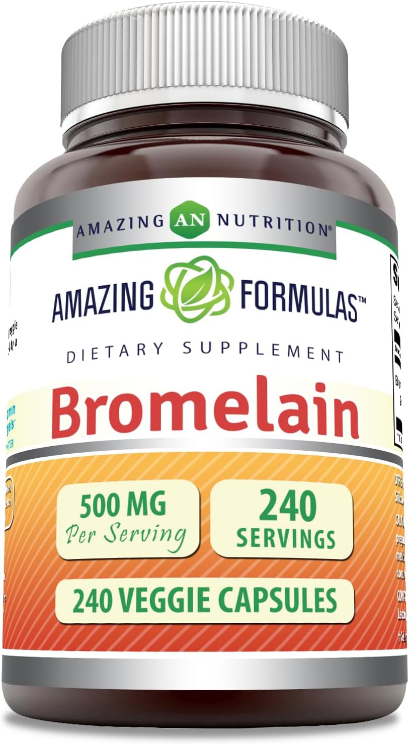 High Potency Bromelain 500mg 2400 GDU Veggie Capsules - 240 Count | Non-GMO & Gluten Free - Made in USA - Ideal for Vegetarians