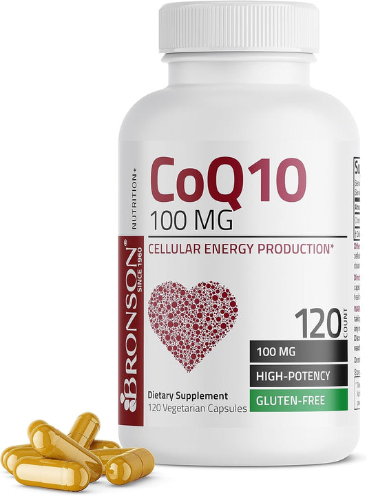 High Potency Bronson CoQ10 100 MG for Cellular Energy Production - 120 Vegetarian Capsules - BoostGo Australia