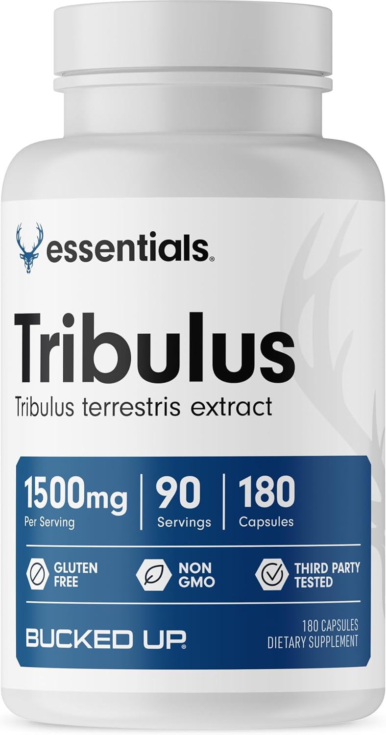 High Potency Bucked Up Tribulus Essentials - 1500mg Per Serving (90 Servings, 180 Capsules)