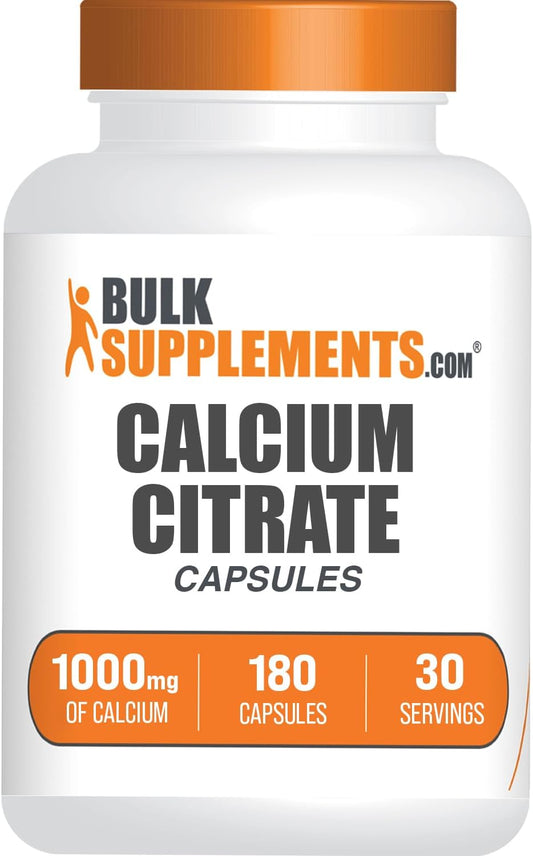High-Potency Calcium Citrate Supplement Capsules - 1000mg per Serving - Soy-Free - 180 Count