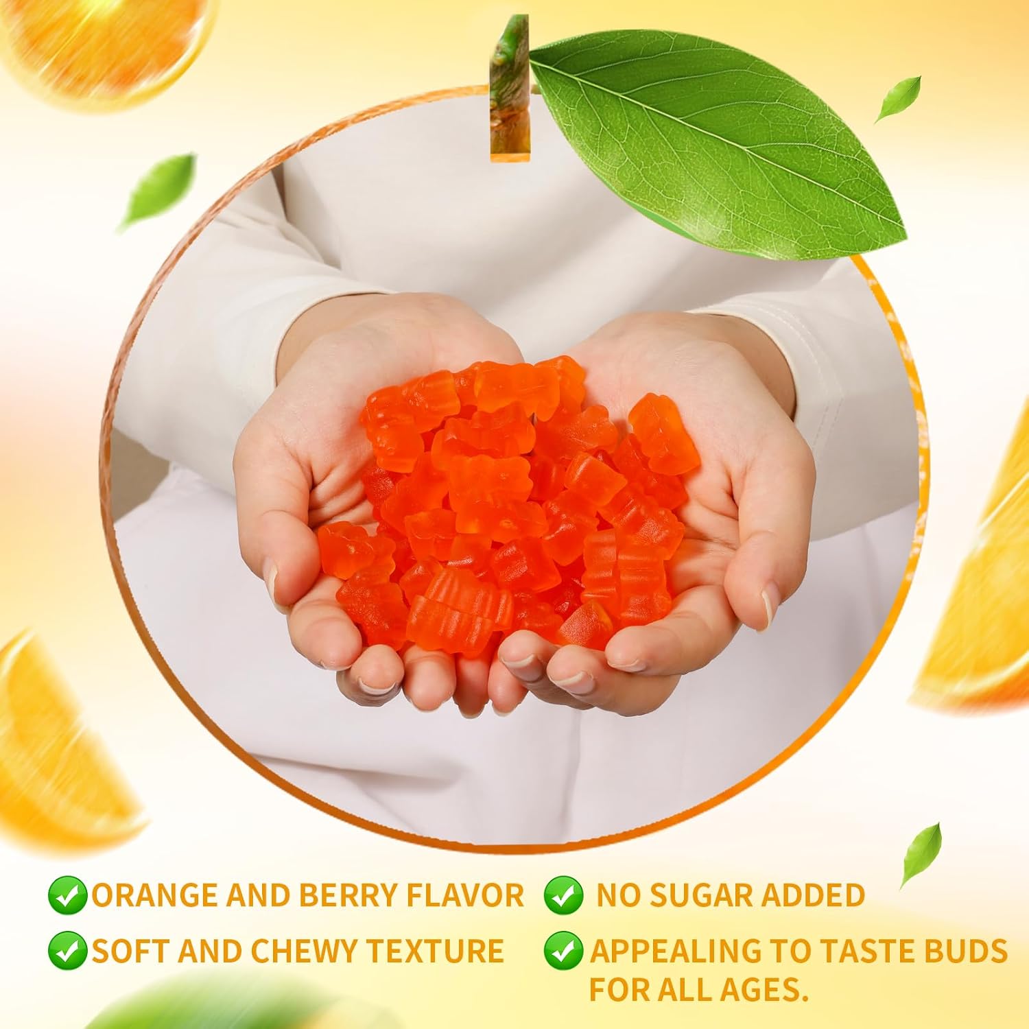 High Potency Calcium Magnesium Zinc Gummies with Vitamin D3 & K2 for Enhanced Absorption - 60 Orange Flavored Gummies for Elevating Life