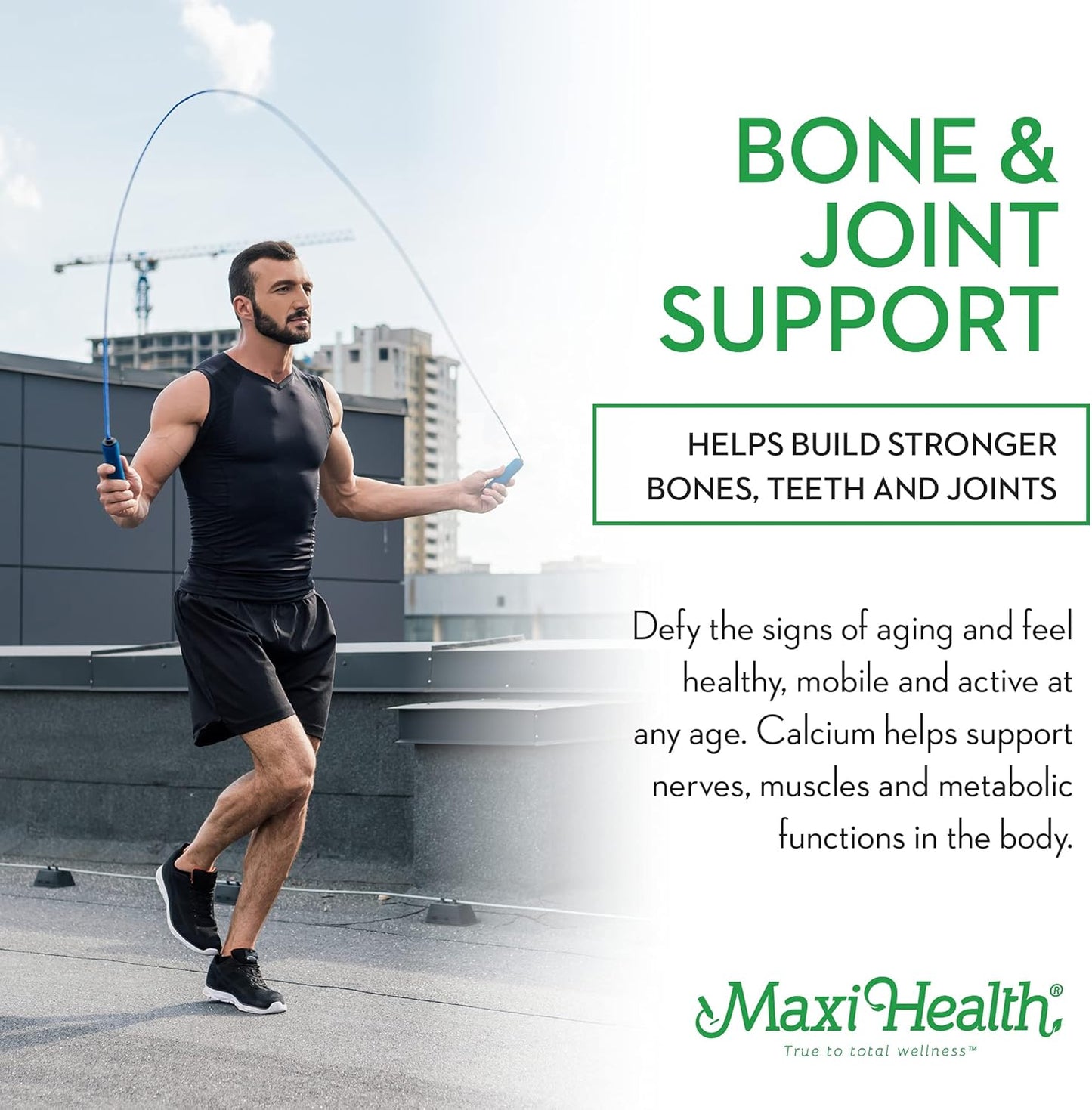 High Potency Calcium Supplement with Vitamin D3 and Magnesium - Supports Bone, Teeth, and Joint Health - 90 Capsules for Men and Women