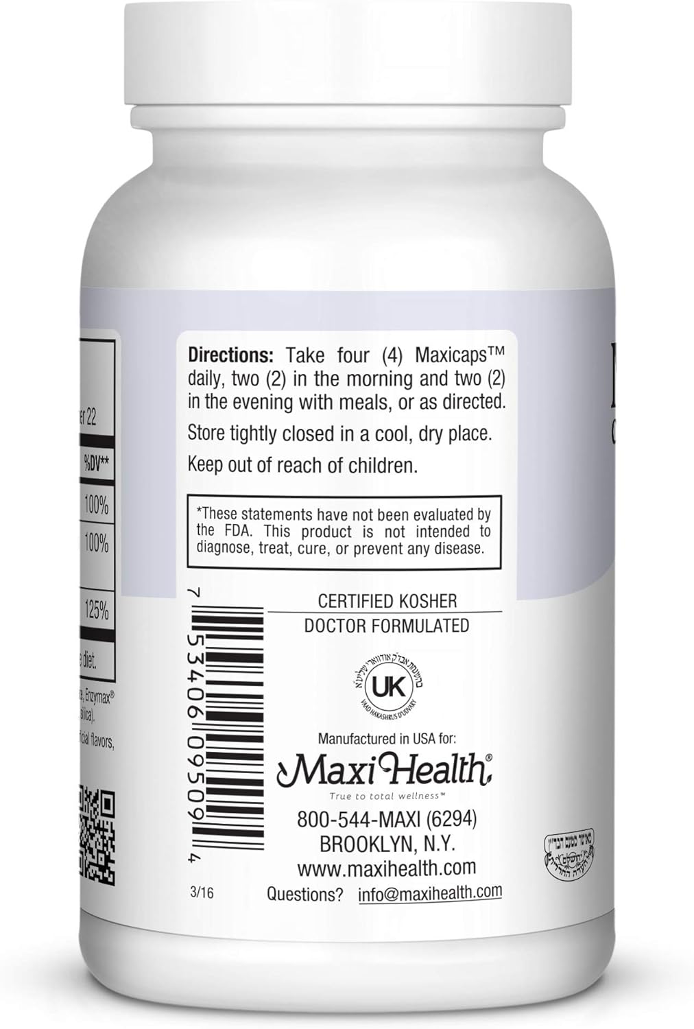 High Potency Calcium Supplement with Vitamin D3 and Magnesium - Supports Bone, Teeth, and Joint Health - 90 Capsules for Men and Women