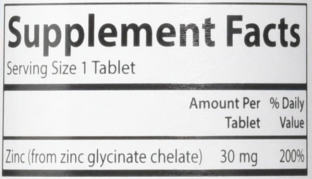 High Potency Carlson Labs Chelated Zinc Tablets - 30mg, 250 Tablets