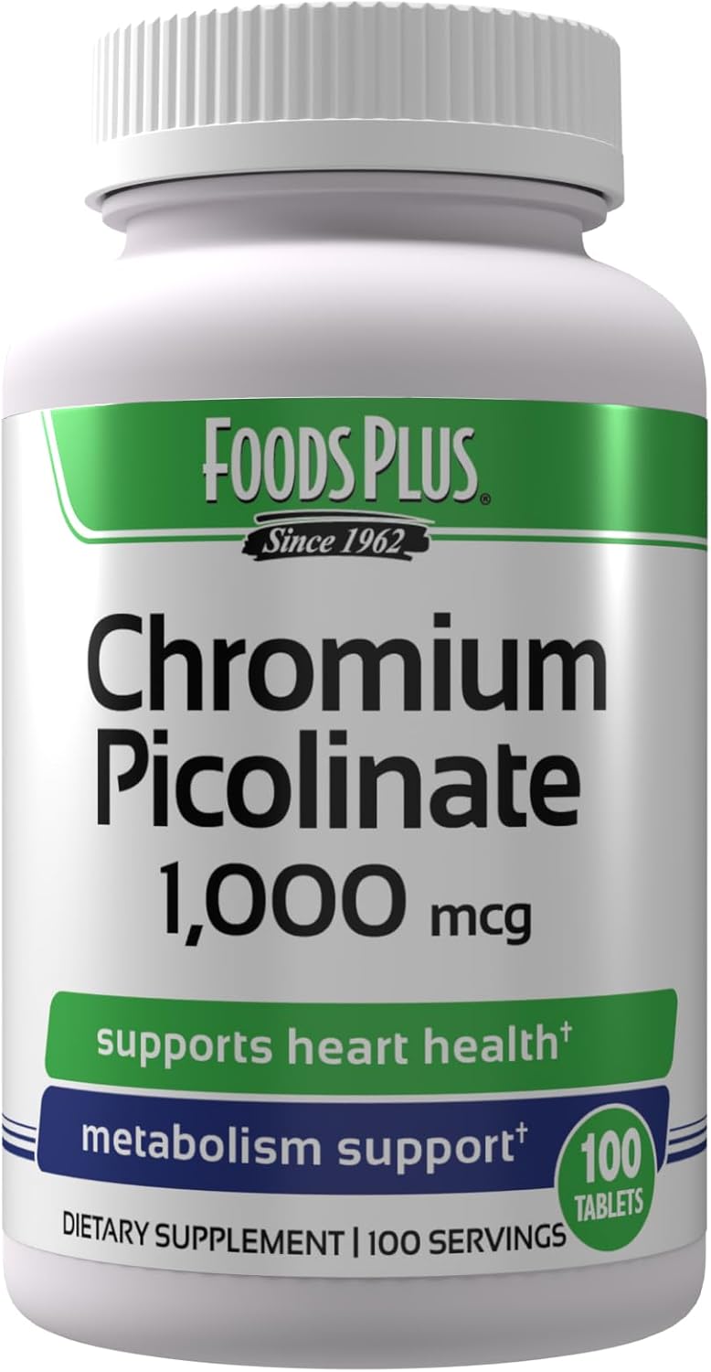 High Potency Chromium Picolinate 1,000 mcg Supplement for Better Absorption - 100 Servings