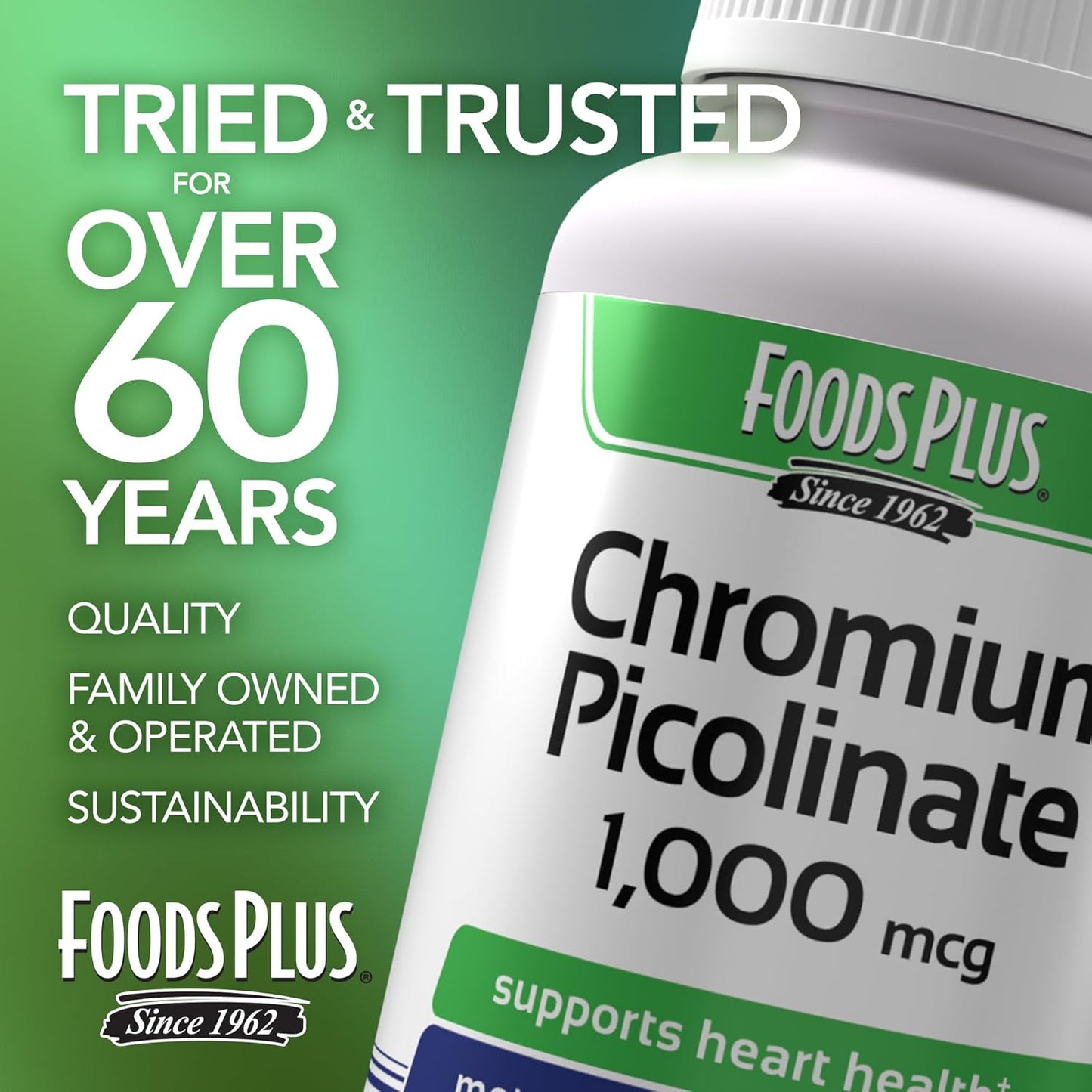 High Potency Chromium Picolinate 1,000 mcg Supplement for Better Absorption - 100 Servings