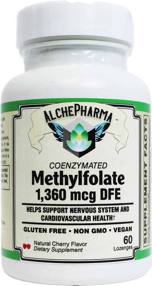 High Potency Coenzymated Methylfolate Lozenges with Magnafolate® - 1360 mcg DFE - AlchePharma