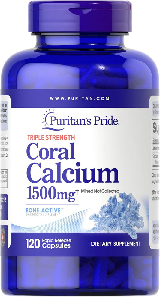 High-Potency Coral Calcium Supplement for Bone Health, Heart & Muscle Support - 1500mg, 120 Capsules