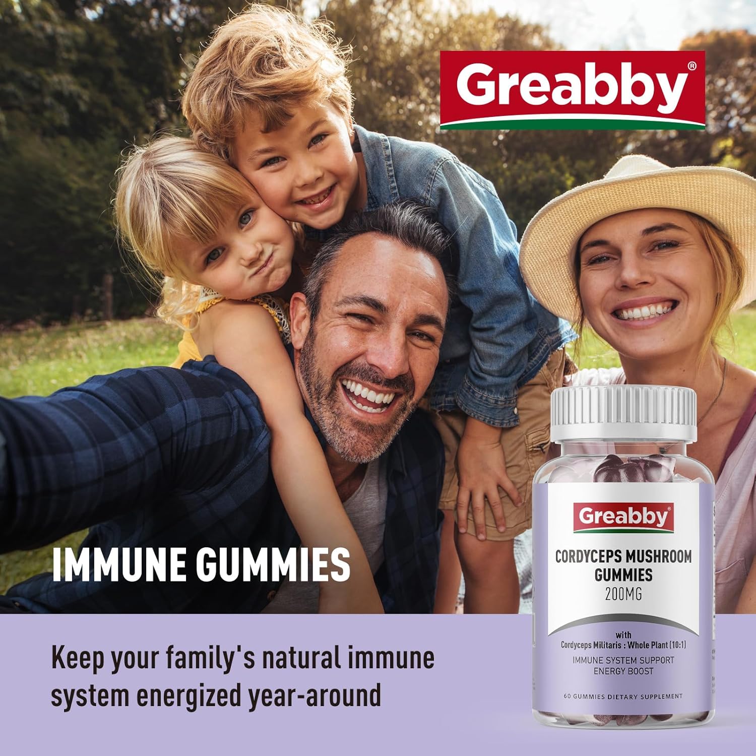 High Potency Cordyceps Mushroom Gummies 2000mg - Herbal Energy Support with ATP Circulation - 120 Count