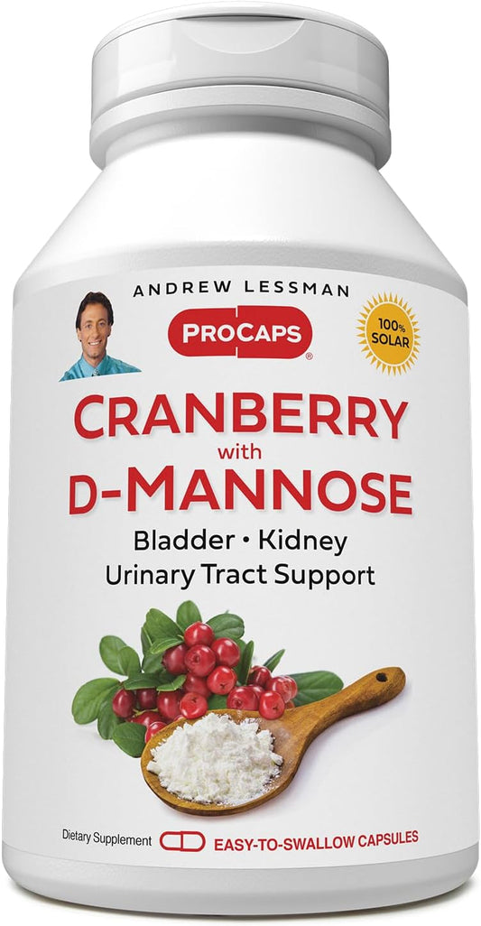 High Potency Cranberry with D-Mannose Capsules for Bladder & Kidney Health