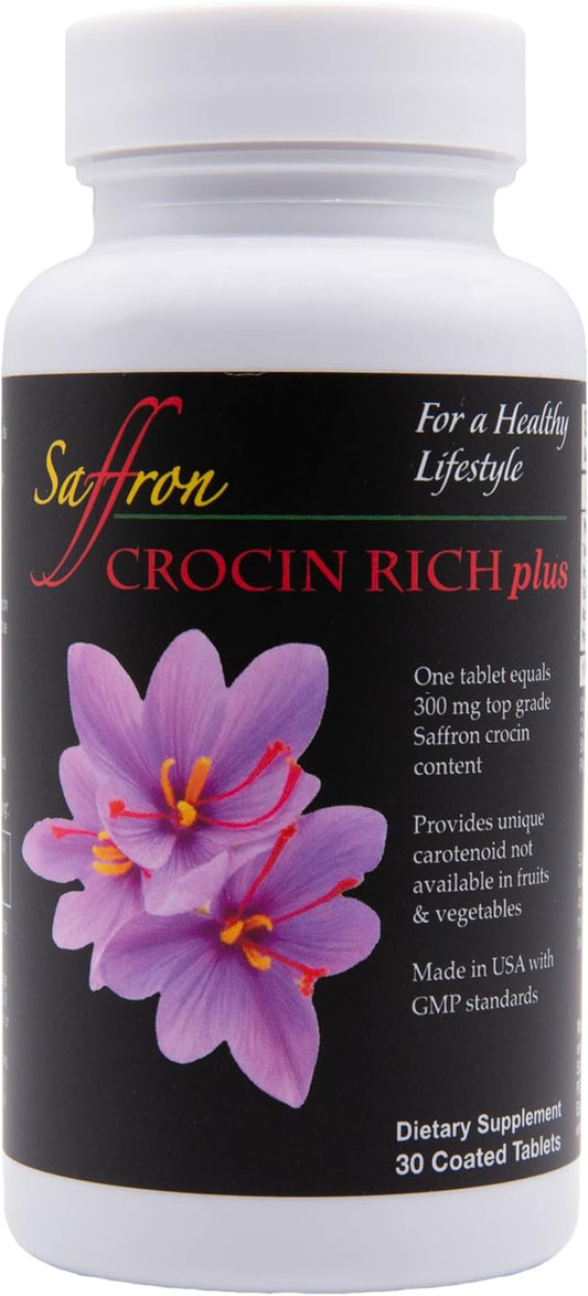 High-Potency Crocin Nootropic Brain Supplement for Memory, Focus, and Mood - 30 Tablets by Saffron Health Sciences