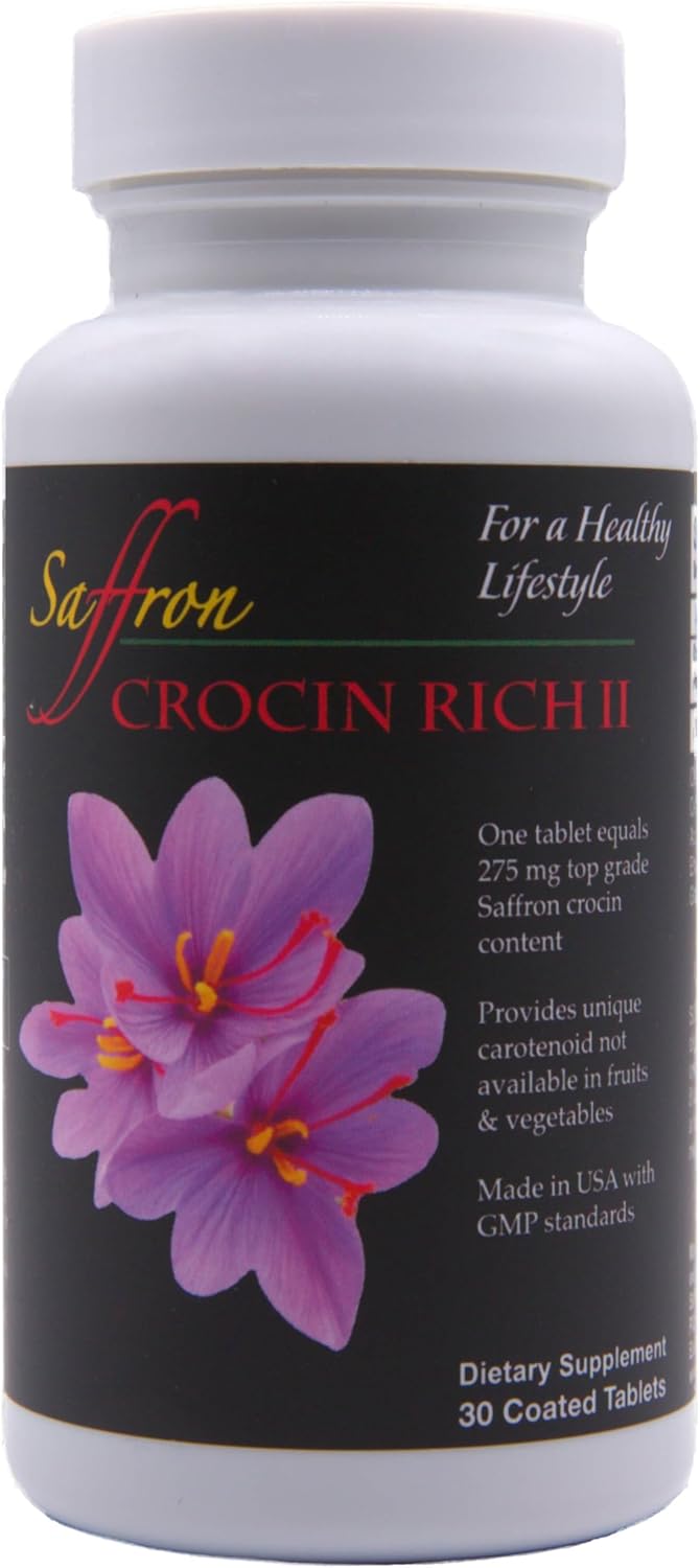High-Potency Crocin Supplement - Supports Vitality, Memory, Mobility, Bone & Joint Health, Cognitive Function, Nerve Wellness - 30 Tablets