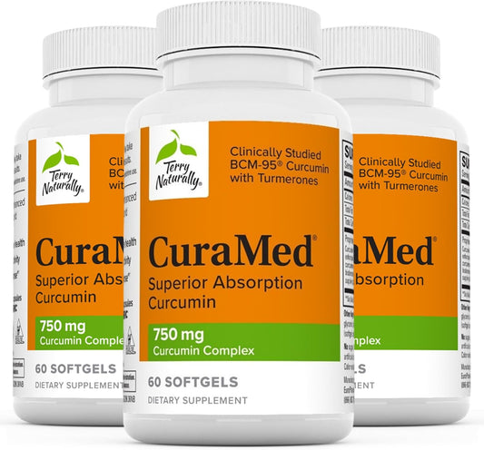 High-Potency Curcumin Complex Antioxidant Supplement - Supports Brain, Heart, Kidney, Liver & Immune Health - 750mg - 60 Softgels (Pack of 3)