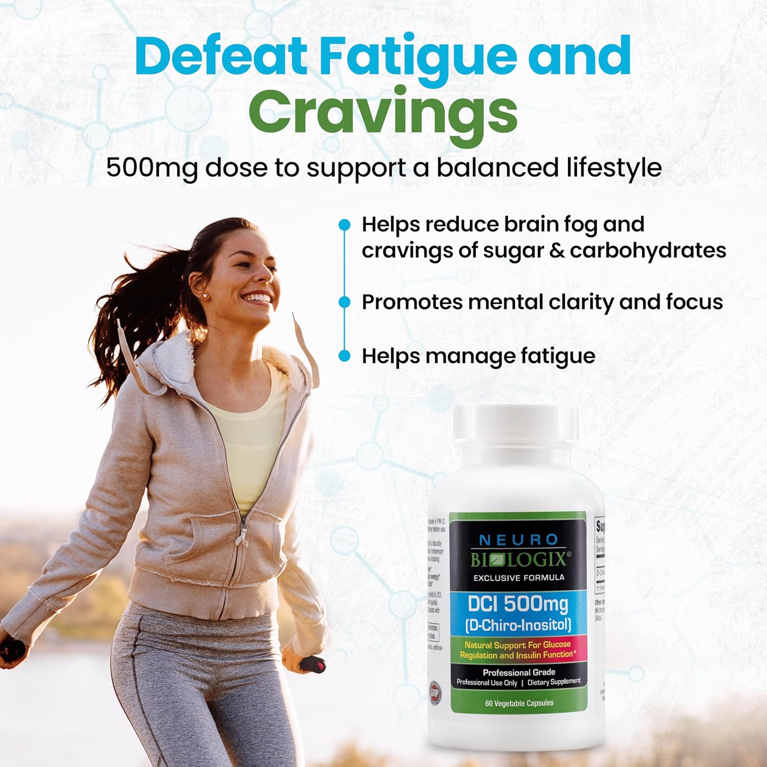 High-Potency D-Chiro-Inositol Capsules 500mg - Support Hormone Balance, Mood, and Energy - 60 Veggie Capsules