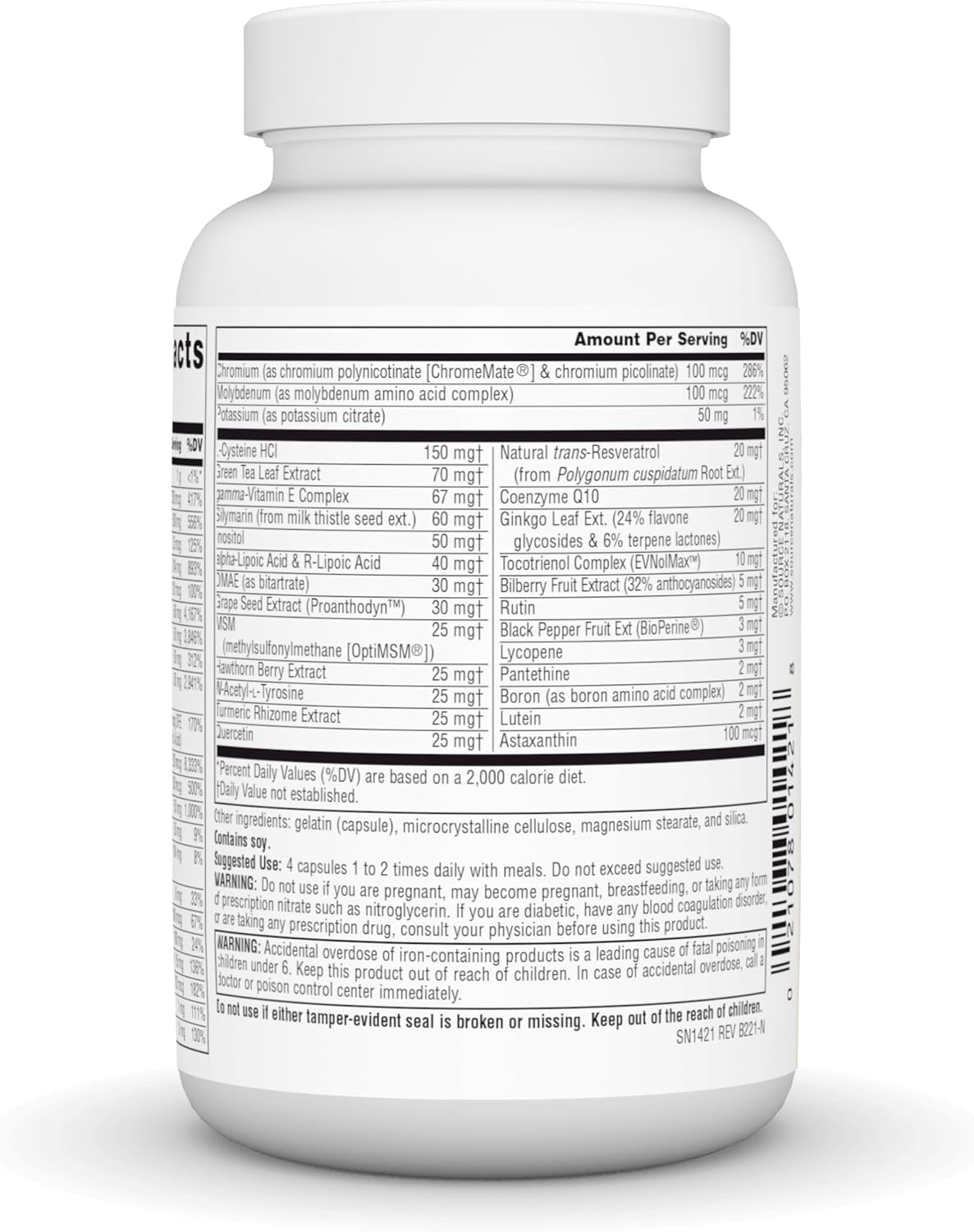 High Potency Daily Multivitamin with Essential Nutrients for Energy & Immune Support - Source Naturals Life Force Multiple - 60 Capsules