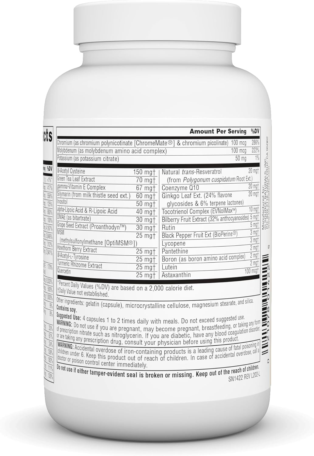 High Potency Daily Multivitamin with Essential Vitamins, Minerals, Antioxidants & Nutrients - Energy & Immune Boost - 120 Capsules by Source Naturals