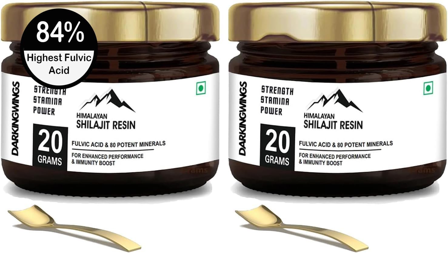 High Potency Darkingwings Pure Himalayan Shilajit Resin for Energy, Metabolism, and Immune Support - 500mg Per Serving for Men & Women