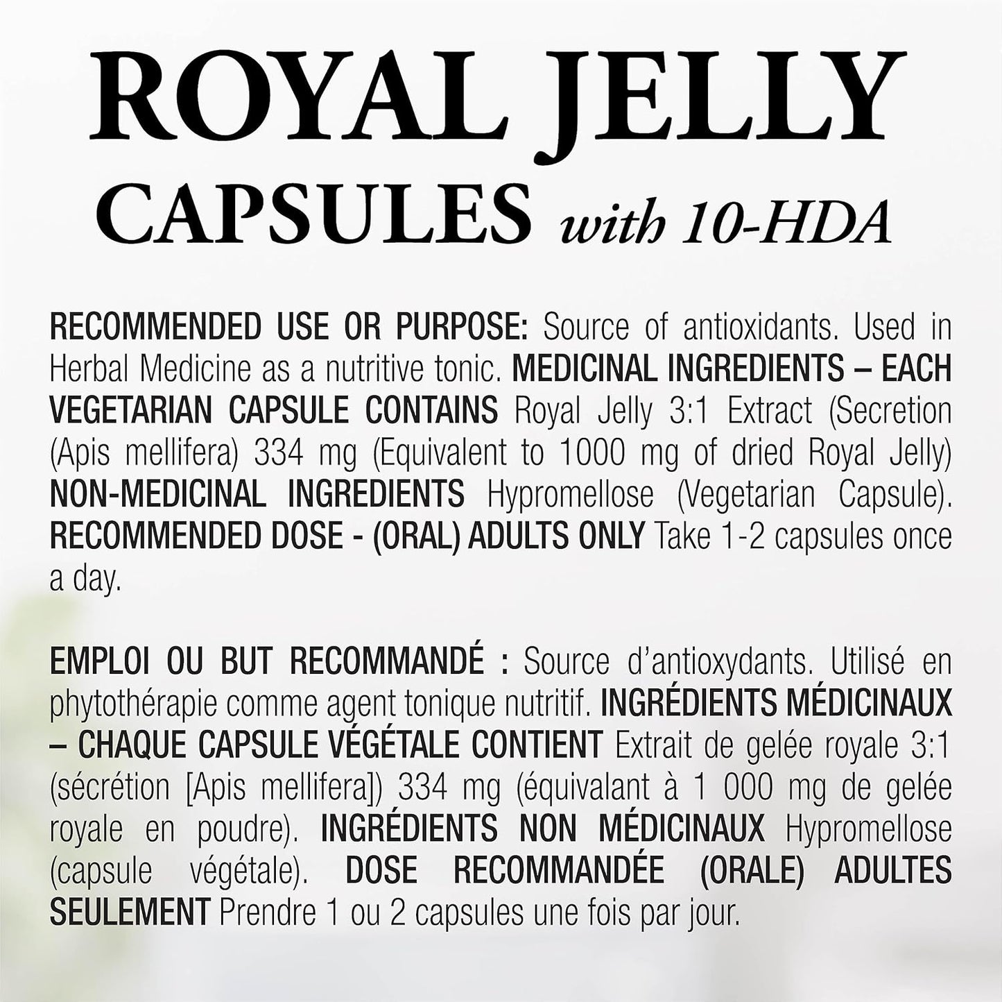 High Potency Dutchman's Gold Royal Jelly Capsules - 1000 mg - 90 Count