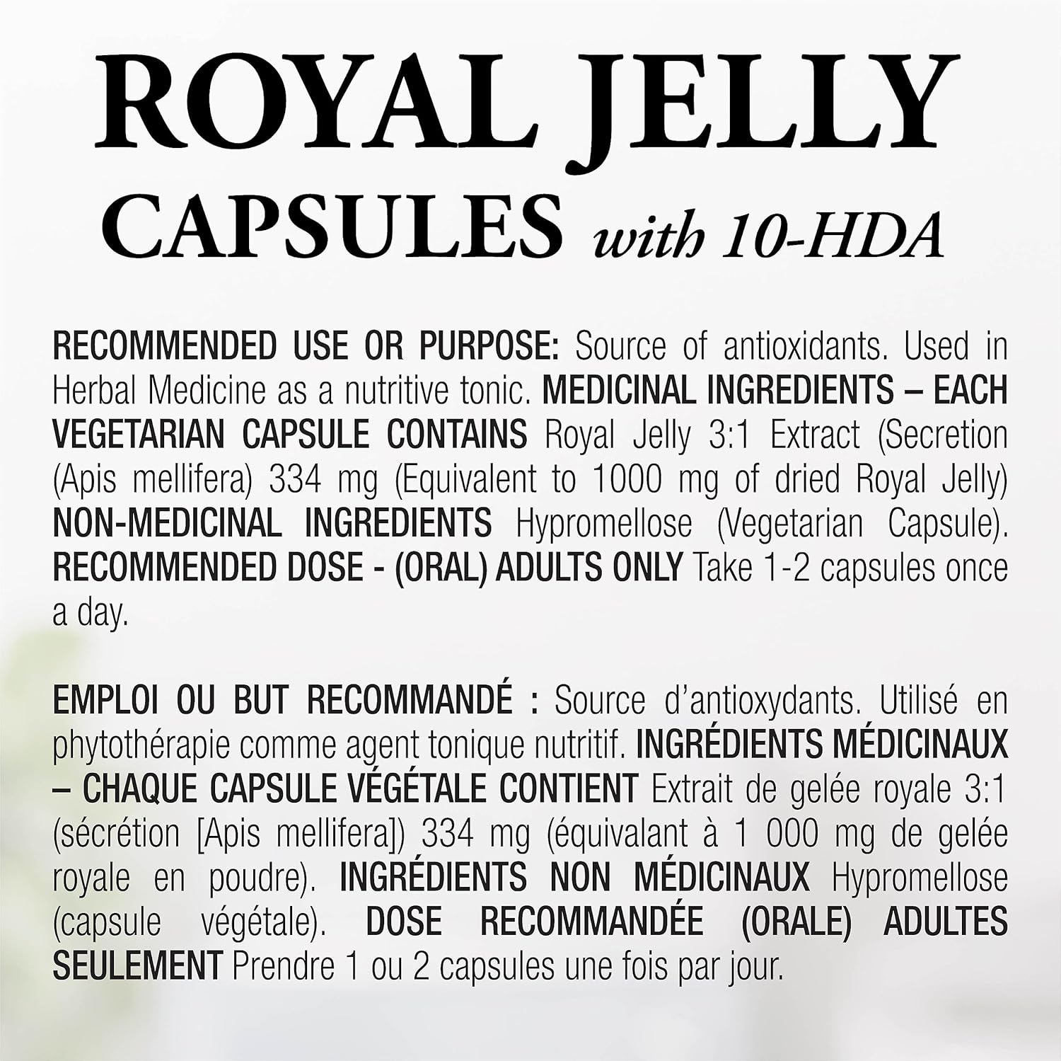 High Potency Dutchman's Gold Royal Jelly Capsules - 1000 mg - 90 Count