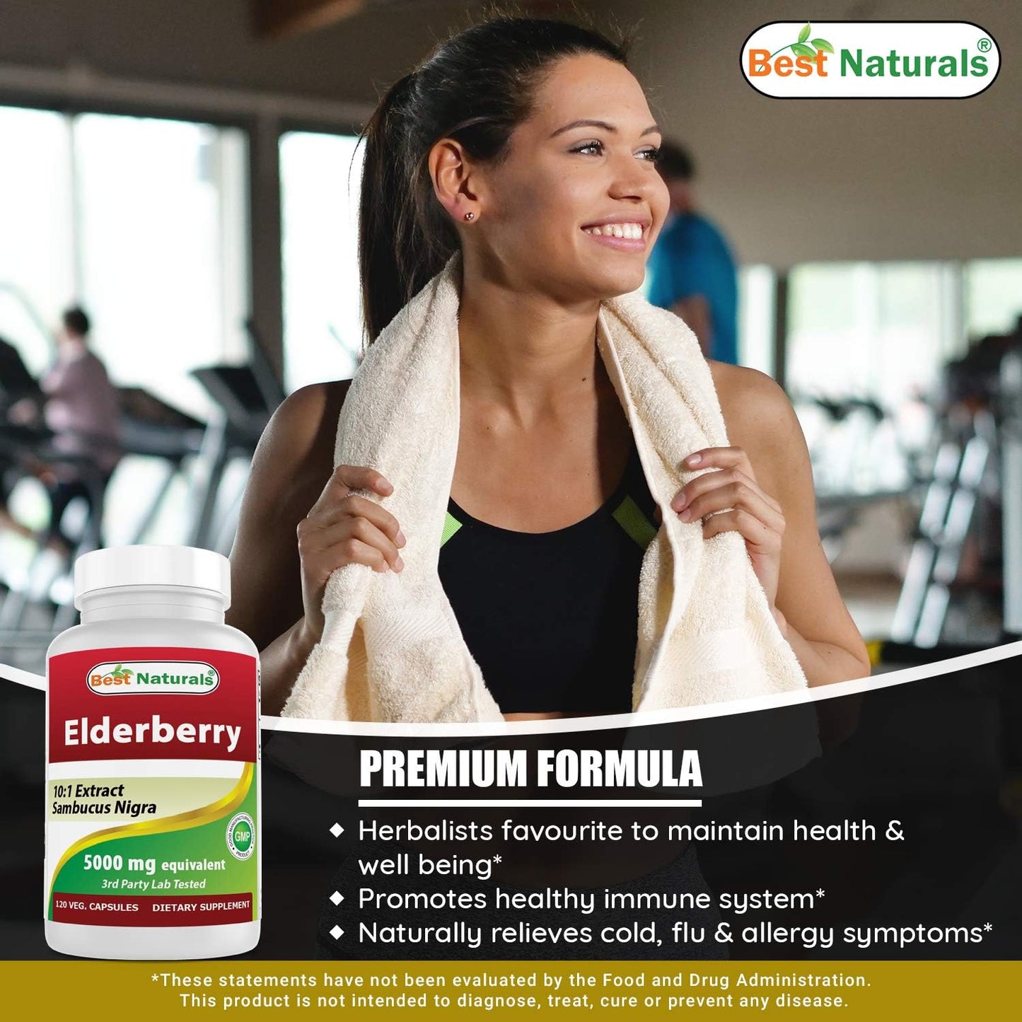 High Potency Elderberry 5000 mg & Ginkgo Biloba 120 mg Supplement for Immune Support