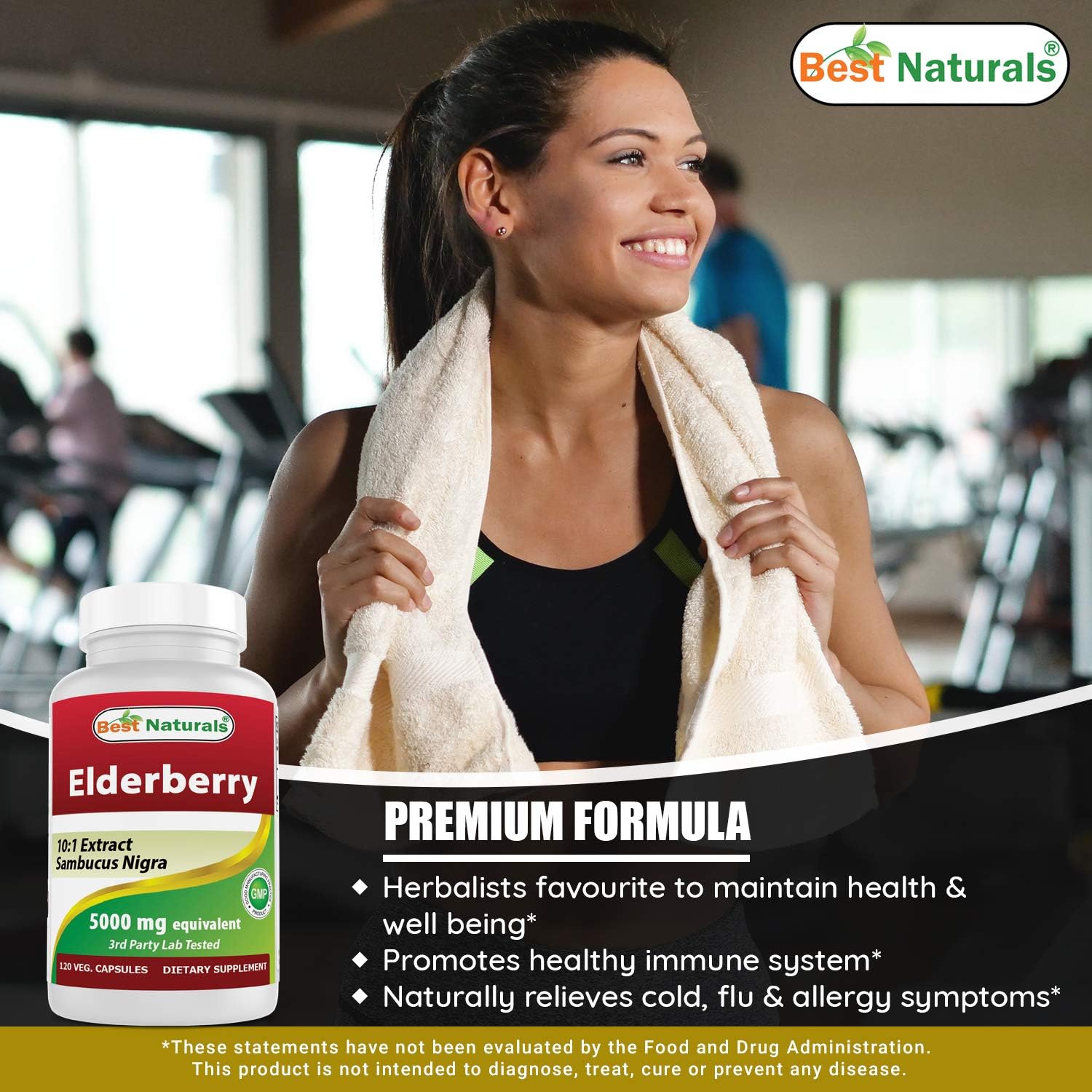 High Potency Elderberry 5000 mg & Ginkgo Biloba 120 mg Supplement for Immune Support