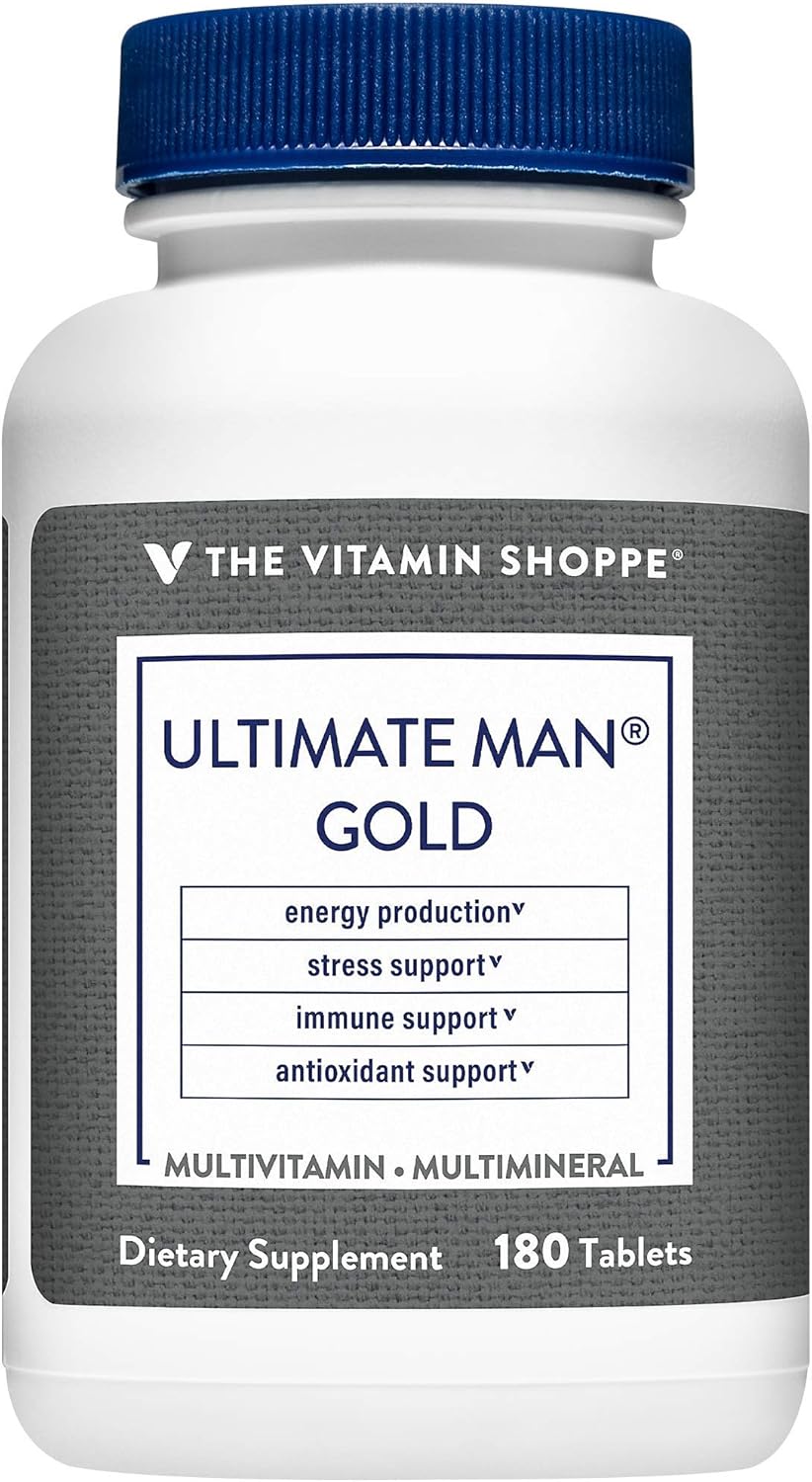 High Potency Energy & Antioxidant Blend Ultimate Man Multivitamin - 180 Tablets - Men’s Comprehensive Daily Multi-Mineral Supplement - Gluten & Dairy Free for Optimal Health